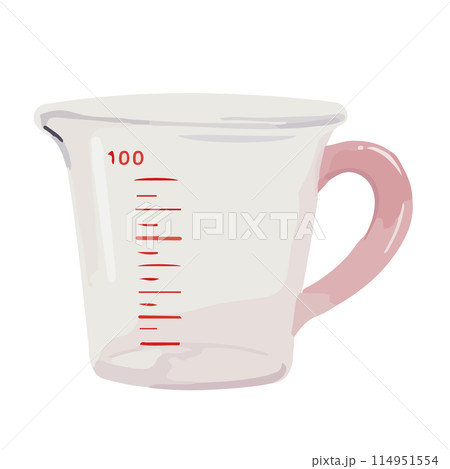 水彩で描いた計量カップのイラスト 114951554