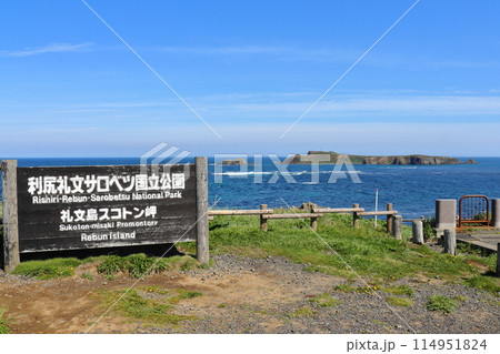 礼文島スコトン岬から眺めるトド島 114951824
