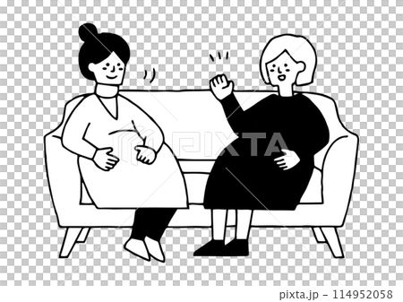 おしゃべりをする妊婦さん 114952058