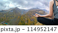 Young woman practicing yoga in the nature 114952147