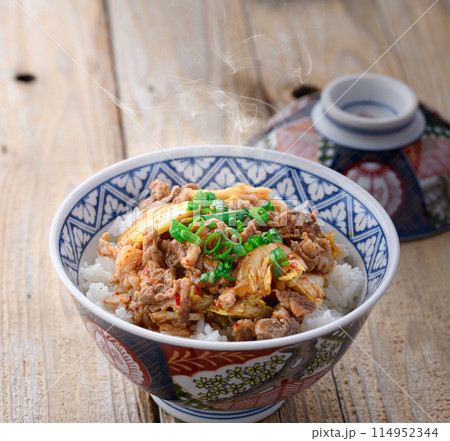 スタミナ満点 豚キムチ丼 (簡単さとおいしさを併せ持つナイスな丼) スタミナ満点 豚キムチ丼 (簡単さとおいしさを併せ持つナイスな丼) 114952344