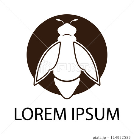 bee logo illustrations design icon 114952585