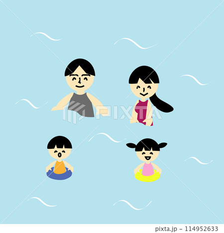 家族で泳ぐ 家族で泳ぐ 114952633