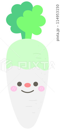 Kid hand drawn cute healthy food vegetables white radish Kid hand drawn cute healthy food vegetables white radish 114953150