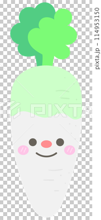 Kid hand drawn cute healthy food vegetables white radish Kid hand drawn cute healthy food vegetables white radish 114953150