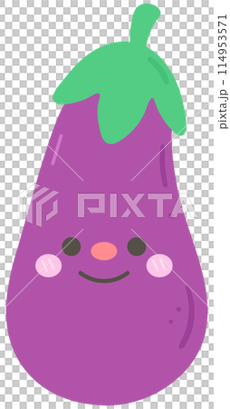 Kid hand drawn cute healthy food vegetables eggplant 114953571
