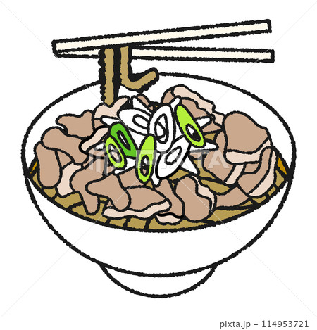 肉そばの手描き風のアイコンイラスト 114953721
