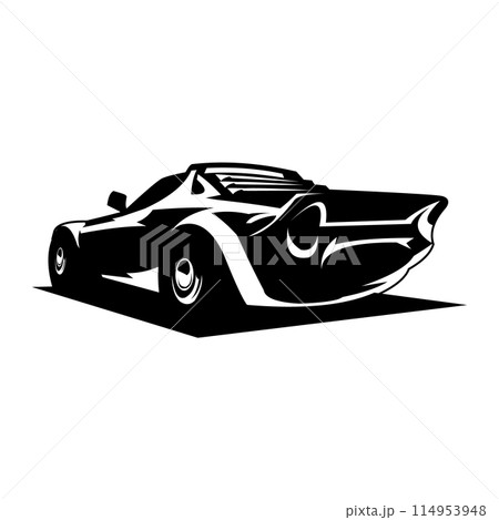 1976 Lotus spirit car car logo silhouette design isolated white background. best for badges, emblems, icons, stickers. vector illustration available in eps 10. 114953948