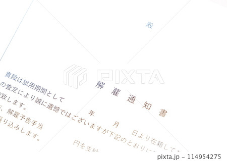 解雇通知書によって社員を解雇する 114954275