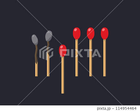 A matchstick being pulled downwards. Isolated Vector Illustration A matchstick being pulled downwards. Isolated Vector Illustration 114954464