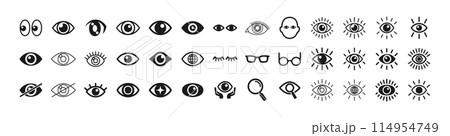 目、視る、観察などを表すアイコンセットのイラスト素材 [114954749] - PIXTA