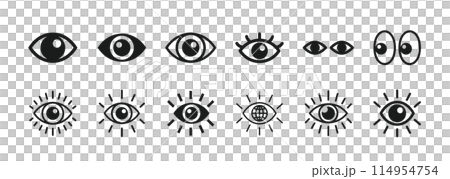 目、視る、観察などを表すアイコンセットのイラスト素材 [114954754] - PIXTA