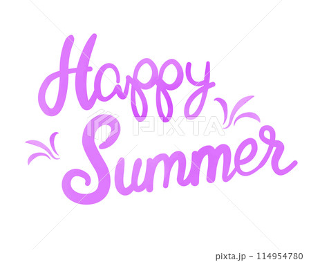 Happy Summer watercolor lettering. Summer Time logo Templates. Isolated Typographic Design Label. Summer Holidays lettering for invitation, greeting card, prints and posters. Vector illustration Happy Summer watercolor lettering. Summer Time logo Templates. Isolated Typographic Design Label. Summer Holidays lettering for invitation, greeting card, prints and posters. Vector illustration 114954780