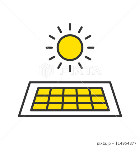太陽とソーラーパネル 114954877