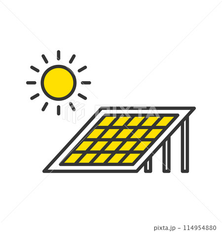 ソーラーパネルを使った太陽光発電システム 114954880