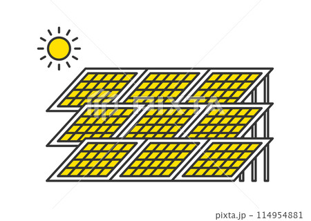 大規模な太陽光発電所　ソーラーパネル 114954881
