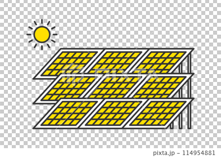 大規模な太陽光発電所　ソーラーパネル 114954881