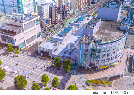 日本の横浜都市景観 センター北駅などを望む 114955055