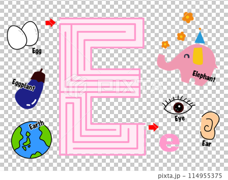 Alphabet Maze: Letter E Alphabet Maze: Letter E 114955375