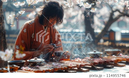 the Bon Odori festival in Japan 114955746