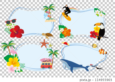 Tropical vacation travel frame 114955903
