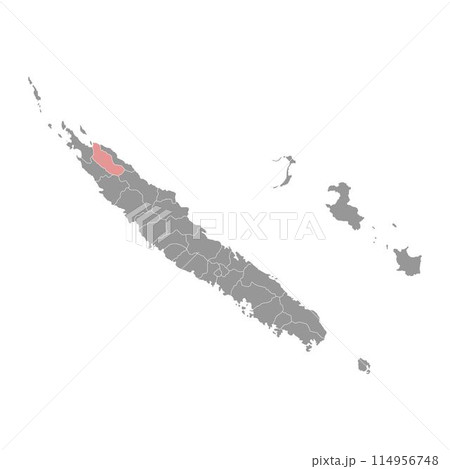 Ouegoa commune map, administrative division of New Caledonia. Vector illustration. 114956748