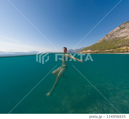 Sea summer landscape. Travel and Holiday concept. Sea summer landscape. Travel and Holiday concept. 114956835