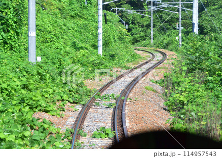 しなの鉄道北しなの線の長野駅から古間駅までの車窓風景(2022年夏) 114957543