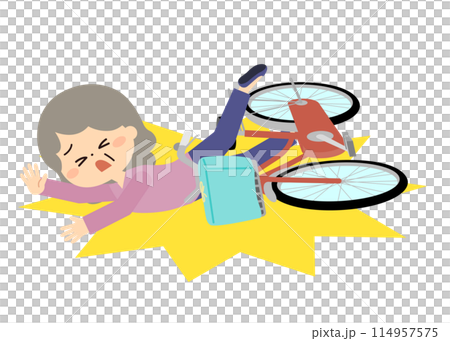 老年婦女騎自行車猛烈摔倒 114957575