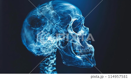 頭蓋骨のレントゲン写真 頭蓋骨のレントゲン写真 114957581