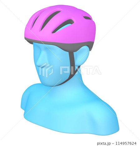 自転車用品のイラスト素材 ヘルメット(1_2_3)マゼンタ 着用イメージ 自転車用品のイラスト素材 ヘルメット(1_2_3)マゼンタ 着用イメージ 114957624