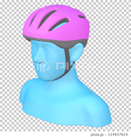 自転車用品のイラスト素材 ヘルメット(1_2_3)マゼンタ 着用イメージ 自転車用品のイラスト素材 ヘルメット(1_2_3)マゼンタ 着用イメージ 114957624