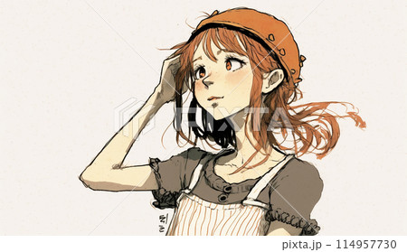 日をまぶしく感じている少女