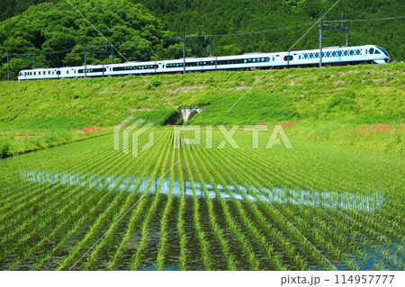 水鏡に映えるスペーシアX 114957777
