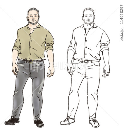 がっしりとしたひげの男性 114958297