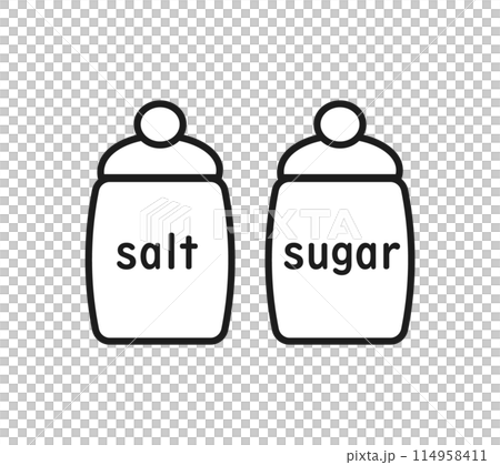 Simple salt and sugar illustration Simple salt and sugar illustration 114958411
