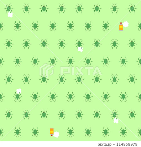 ユニークでカワイイカメムシの柄背景, 114958979