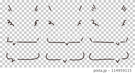 Simple line handwritten speech bubble set 114959115