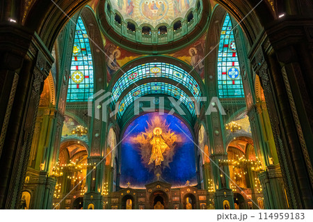 March 23, 2024. Russia. Moscow oblast. The inner vault of the Main Temple of the Armed Forces of the Russian Federation. March 23, 2024. Russia. Moscow oblast. The inner vault of the Main Temple of the Armed Forces of the Russian Federation. 114959183