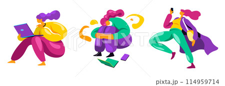 Colorful Figures in Dynamic Poses vector Colorful Figures in Dynamic Poses vector 114959714