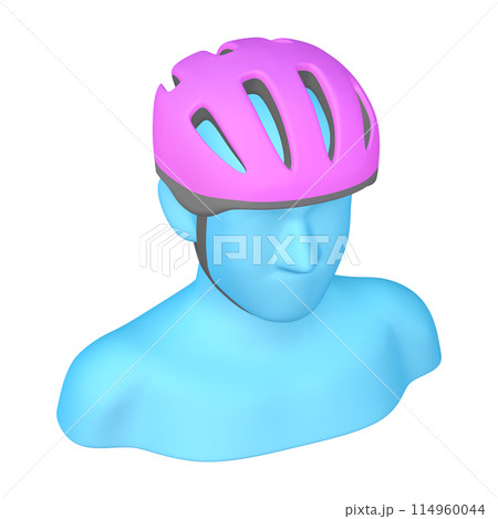 自転車用品のイラスト素材 ヘルメット(1_3_6)マゼンタ 着用イメージ 自転車用品のイラスト素材 ヘルメット(1_3_6)マゼンタ 着用イメージ 114960044