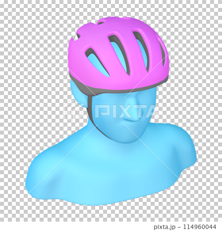 自転車用品のイラスト素材 ヘルメット(1_3_6)マゼンタ 着用イメージ 自転車用品のイラスト素材 ヘルメット(1_3_6)マゼンタ 着用イメージ 114960044