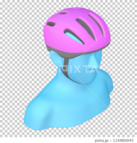Bicycle accessories illustration material Helmet (1_3_7) Magenta Wearing image Bicycle accessories illustration material Helmet (1_3_7) Magenta Wearing image 114960045