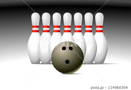 Bowling ball with pins. bowling completely isolated on white background. stock illustration Bowling ball with pins. bowling completely isolated on white background. stock illustration 114960304
