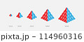 Triangle puzzle 1x1x1 2x2x2 3x3x3 4x4x4 5x5x5 vector icon design  114960316