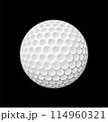golf ball Realistic vector on black background 114960321