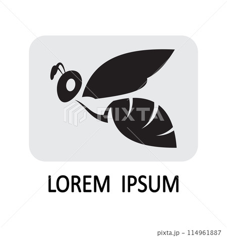 bee logo illustrations design icon 114961887