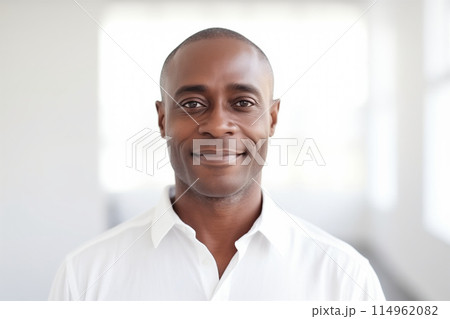 Portrait of confident african man entrepreneur in white modern office, professional businessman 114962082