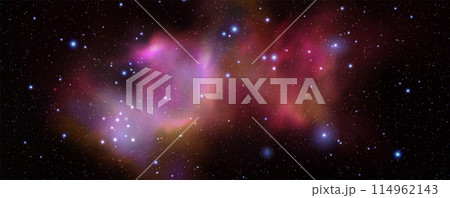 Space vector background with realistic nebula and shining stars. Magic colorful galaxy with stardust 114962143