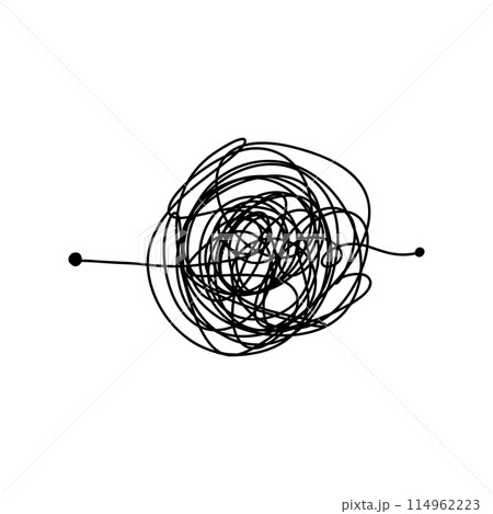 Vector drawing confusion of thoughts. The flow of thoughts, emotions, consciousness. The concept of coaching, psychoanalysis, therapy. Line drawn in doodle style Vector drawing confusion of thoughts. The flow of thoughts, emotions, consciousness. The concept of coaching, psychoanalysis, therapy. Line drawn in doodle style 114962223